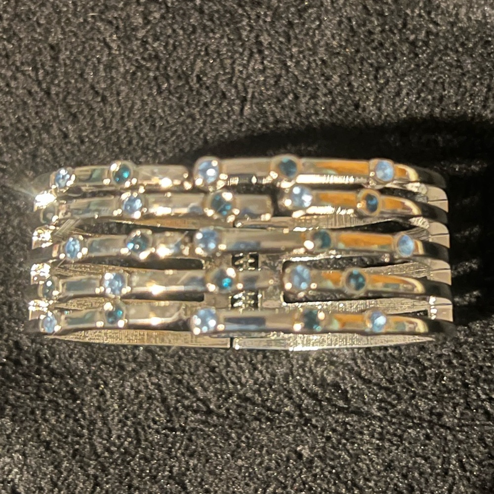 Elegant Silver and Blue Women's Bracelet